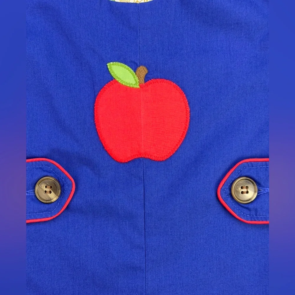 The Beaufort Bonnet Co Baby Boy Apple Appliqué Jon Jon- 12-18M